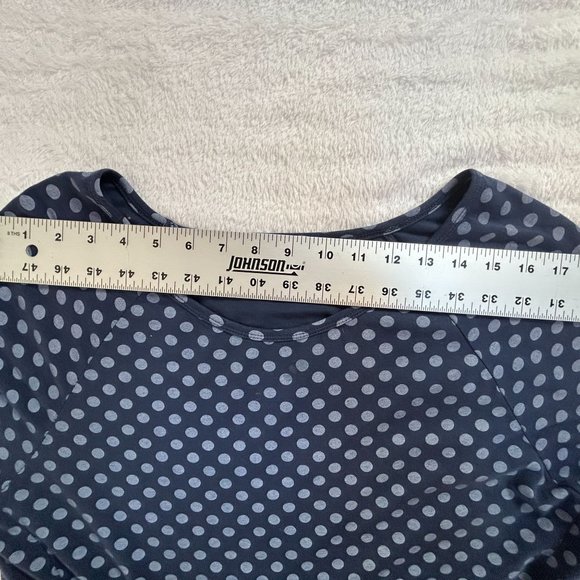 Luca Vanucci Womens Short Sleeve Polka Dot Midi Dress Navy Blue Pockets Casual - Picture 5 of 7